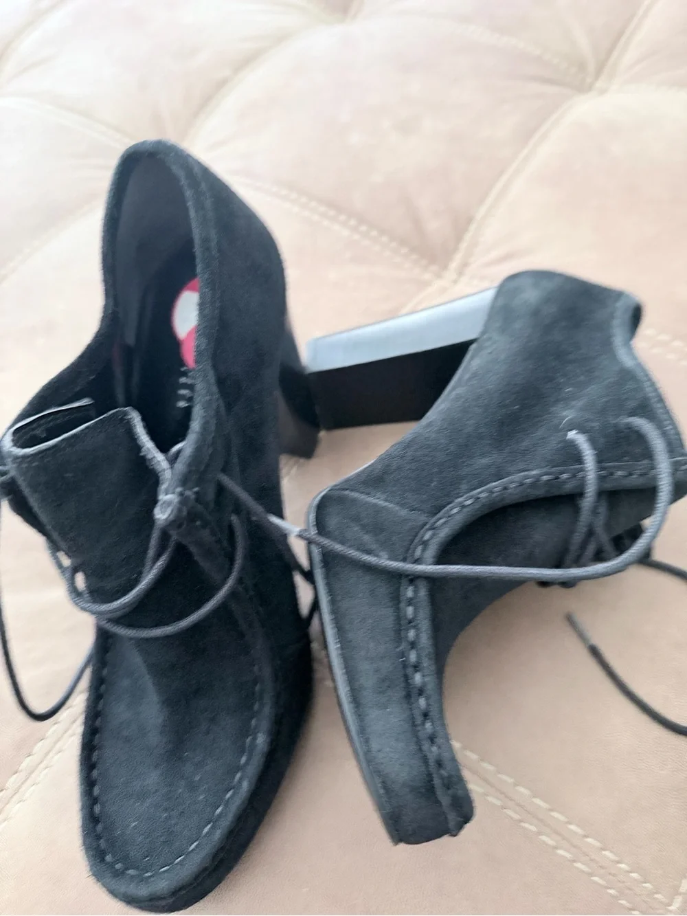 Lauren Ralph Lauren Black Suede Moccasin Flats